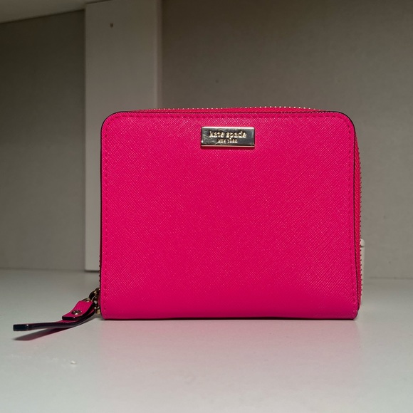 kate spade Handbags - KATE SPADE | Hot Pink Zip Around Wallet